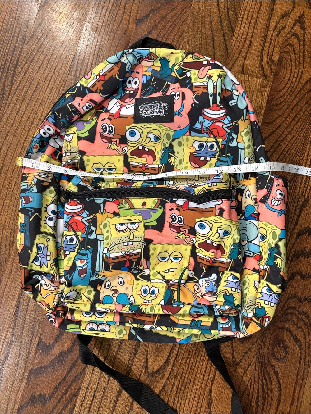 SpongeBob Faces Print Backpack - Colorful Cartoon Design